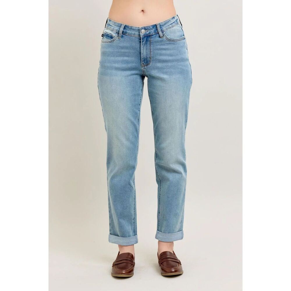 Judy Blue V Front Mid Rise Boyfriend Jeans Sz 15/32 Style 88938